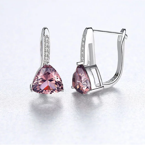Sterling Silver Smoky Quartz Hoops - Enumu