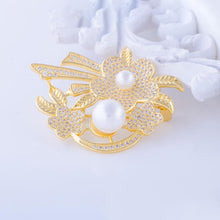 Load image into Gallery viewer, YGP Pearl Flower Brooch or Saree Pin - Enumu
