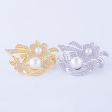 Load image into Gallery viewer, YGP Pearl Flower Brooch or Saree Pin - Enumu