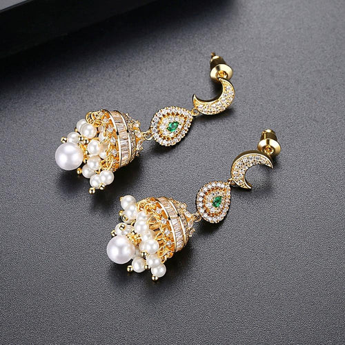 Long Dangle Festive CZ Jhumki / Jhumka - Enumu