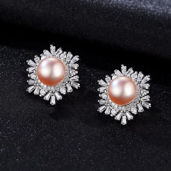 Pure 92.5 Sterling Silver Natural Pearl Studs - Enumu