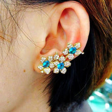 Load image into Gallery viewer, Light Blue Aquamarine Flower Studs - Enumu