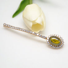 Load image into Gallery viewer, Uncut Peridot and CZ Hair Clip - Enumu