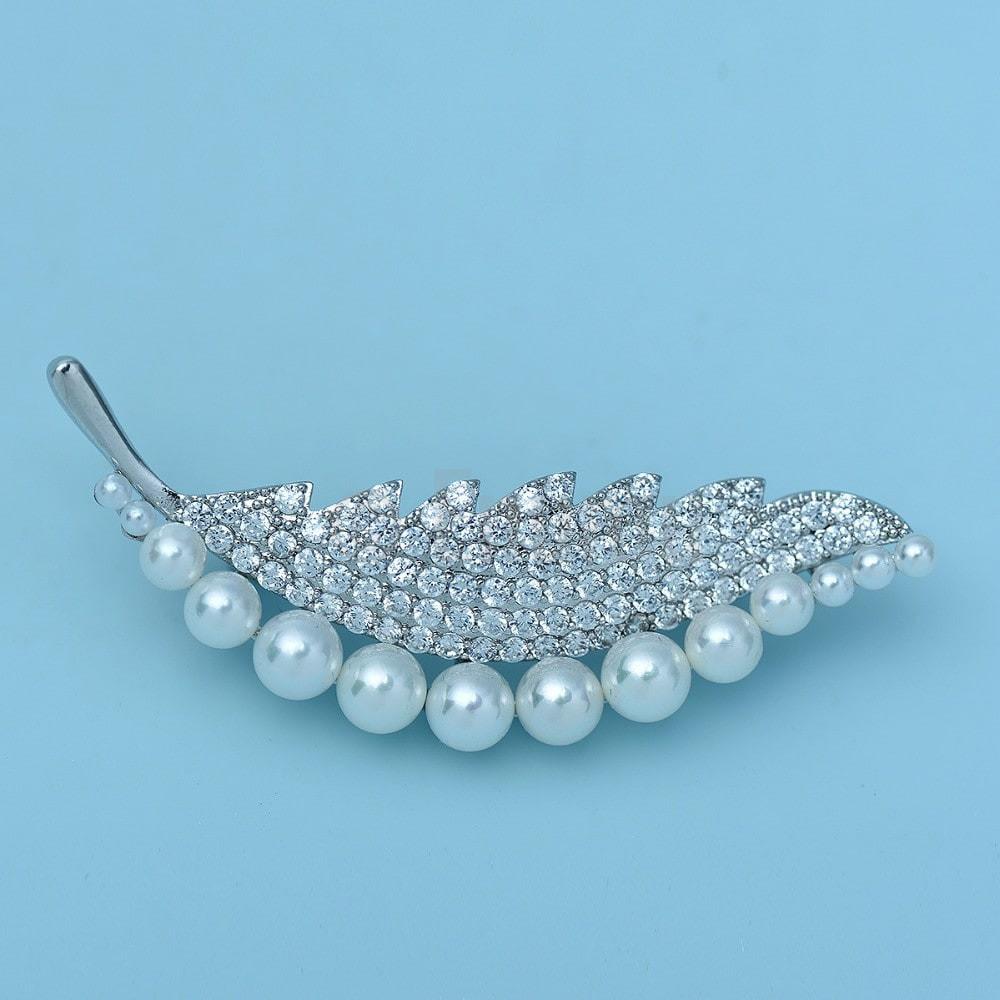 Pearl Leaf Brooch or Saree Pin Enumu