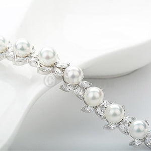 Single Line Pearl Necklace Set - Enumu