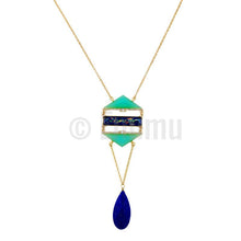 Load image into Gallery viewer, Green and Blue Necklace - Enumu