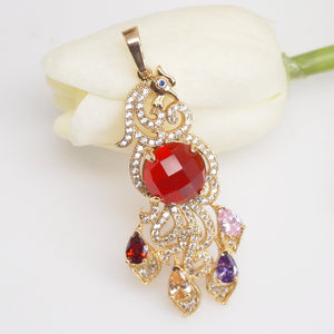 Super Big Multi Colour Peacock Pendant - Enumu