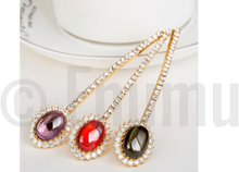 Load image into Gallery viewer, Uncut Peridot and CZ Hair Clip - Enumu