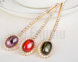 Uncut Peridot and CZ Hair Clip - Enumu