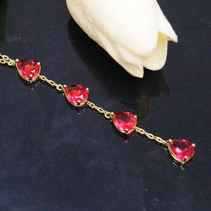 Ruby Long Pendant with Chain - Enumu