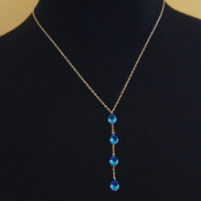 Load image into Gallery viewer, Aquamarine Long Pendant with Chain - Enumu