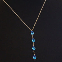 Load image into Gallery viewer, Aquamarine Long Pendant with Chain - Enumu