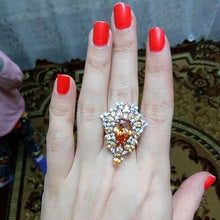 Load image into Gallery viewer, Huge Champagne Stone Ring - Enumu