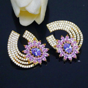 YGP Super Big Tourmaline CZ Flower  Studs - Enumu