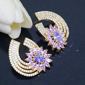 YGP Super Big Tourmaline CZ Flower  Studs - Enumu