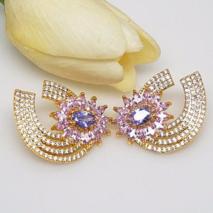 YGP Super Big Tourmaline CZ Flower  Studs - Enumu