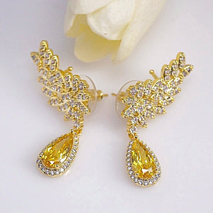 Citrine Cuffs & Dangle Earrings - Enumu