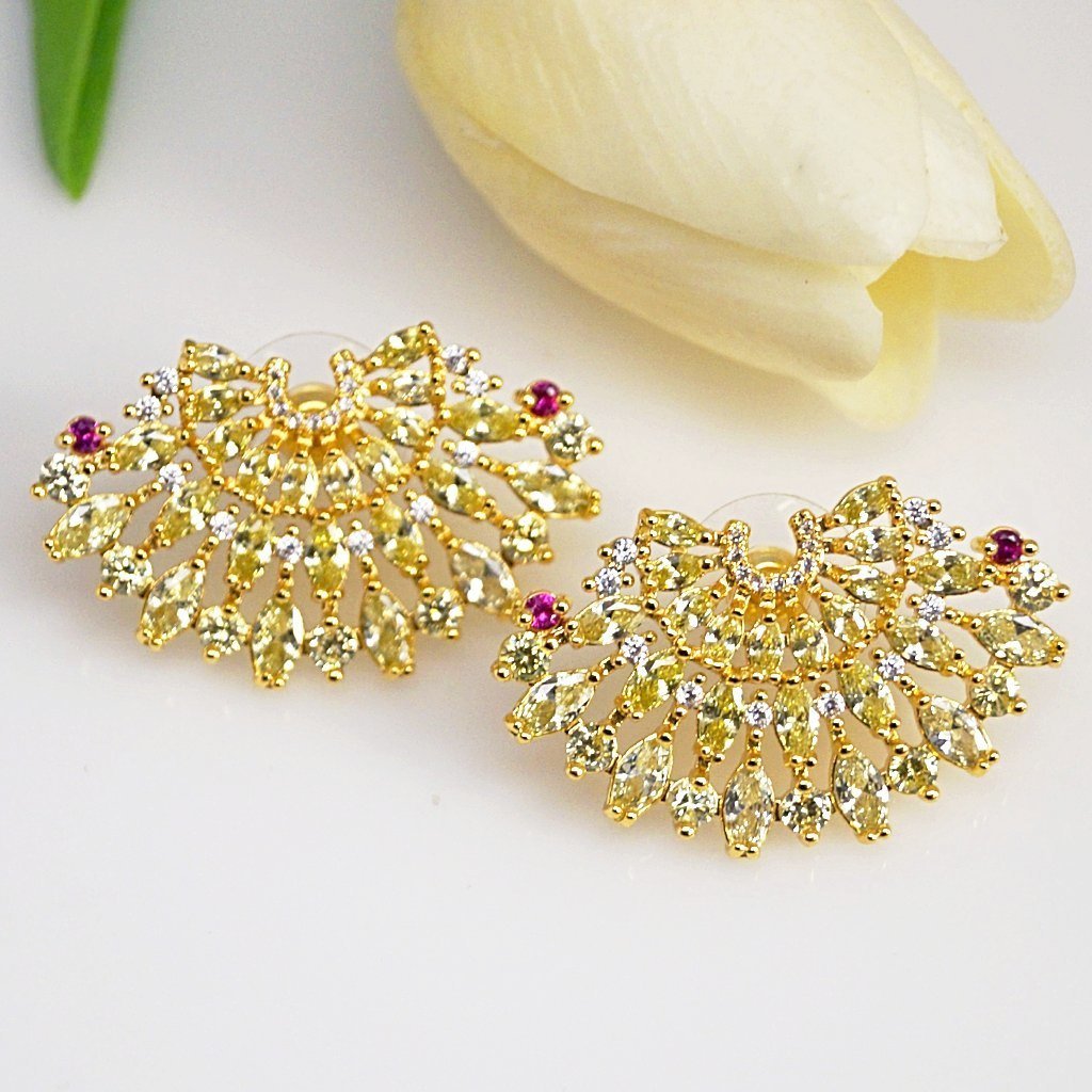 Huge Citrine Studs - Enumu