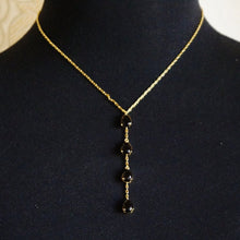 Load image into Gallery viewer, Black Sapphire Long Pendant with Chain - Enumu