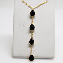 Load image into Gallery viewer, Black Sapphire Long Pendant with Chain - Enumu