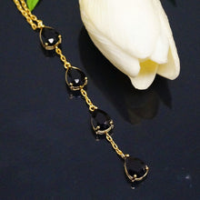 Load image into Gallery viewer, Black Sapphire Long Pendant with Chain - Enumu