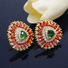 Load image into Gallery viewer, Orange Spessartine &amp; Emerald Studs - Enumu