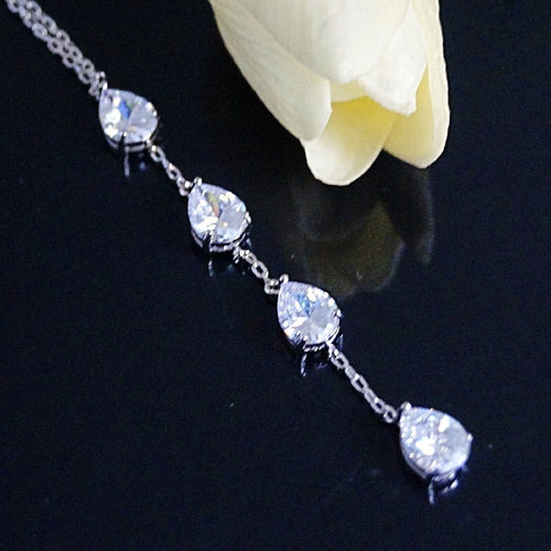 Swiss Zircon Long Pendant with Chain - Enumu