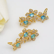 Load image into Gallery viewer, Light Blue Aquamarine Flower Studs - Enumu