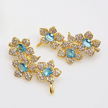 Load image into Gallery viewer, Light Blue Aquamarine Flower Studs - Enumu