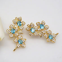 Load image into Gallery viewer, Light Blue Aquamarine Flower Studs - Enumu