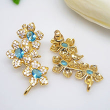 Load image into Gallery viewer, Light Blue Aquamarine Flower Studs - Enumu