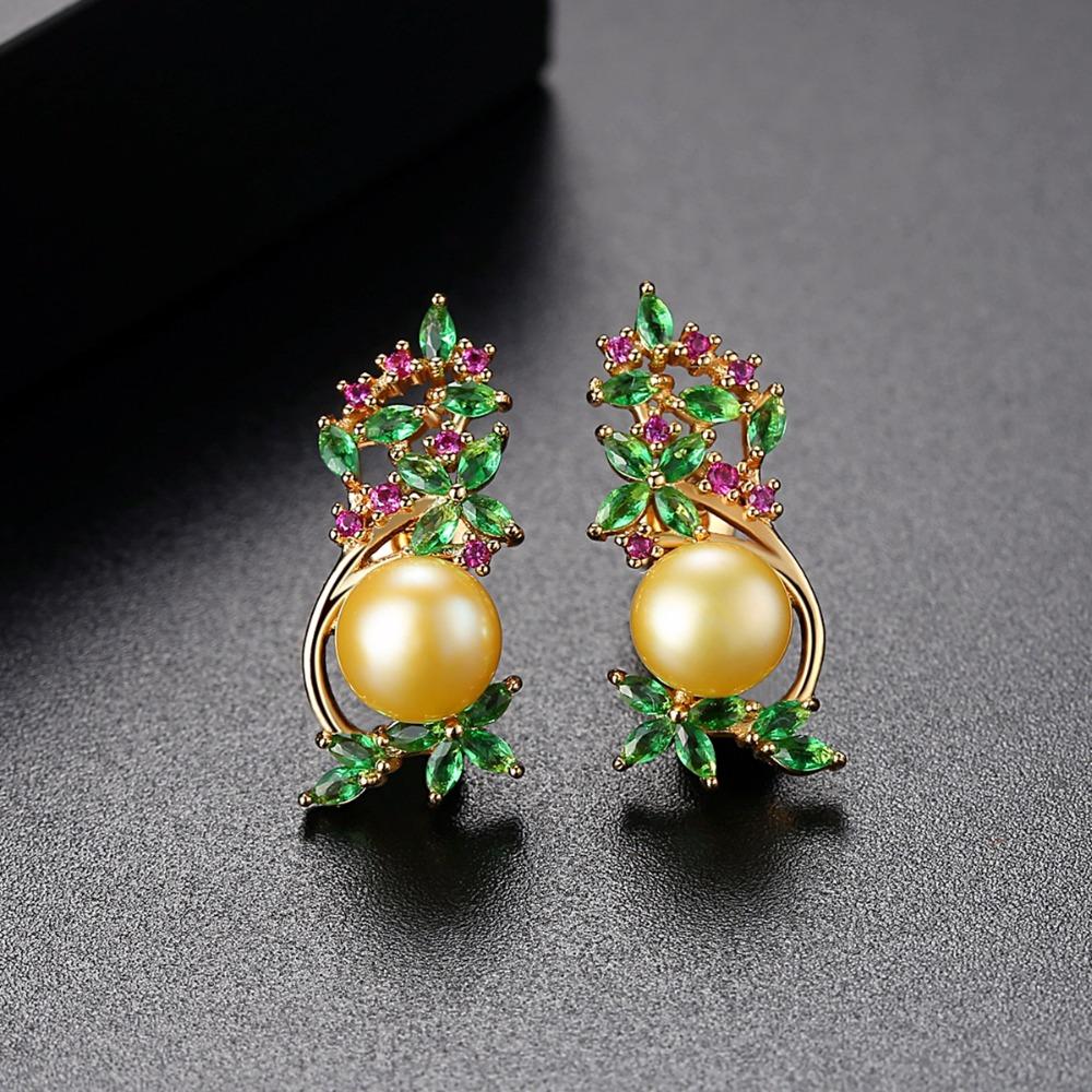 Coral & Cultured Pearl 22kt Yellow Gold Stud Traditional Flower Earrings |  eBay