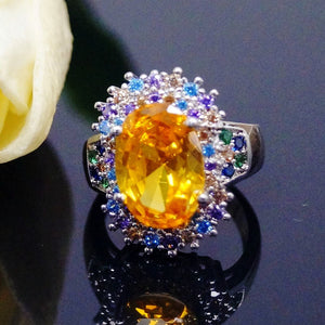 Super Big Yellow Citrine Ring - Enumu