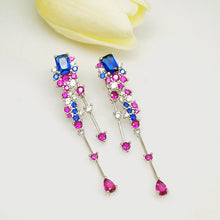 Load image into Gallery viewer, Blue Sapphire Ruby Dangle Earrings - Enumu
