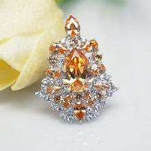 Load image into Gallery viewer, Huge Champagne Stone Ring - Enumu