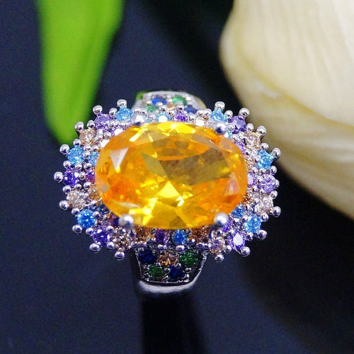 Super Big Yellow Citrine Ring - Enumu