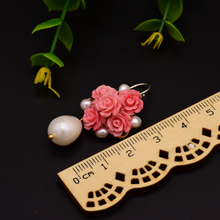 Load image into Gallery viewer, Sterling Silver Coral Pearl Studs - Enumu