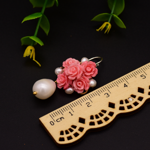 Sterling Silver Coral Pearl Studs - Enumu