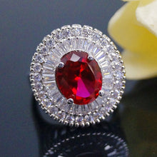 Load image into Gallery viewer, Super Big Ruby and CZ Ring - Enumu