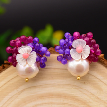 Load image into Gallery viewer, Sterling Silver 92.5 Natural Pearl Shell Studs - Enumu