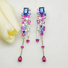 Load image into Gallery viewer, Blue Sapphire Ruby Dangle Earrings - Enumu