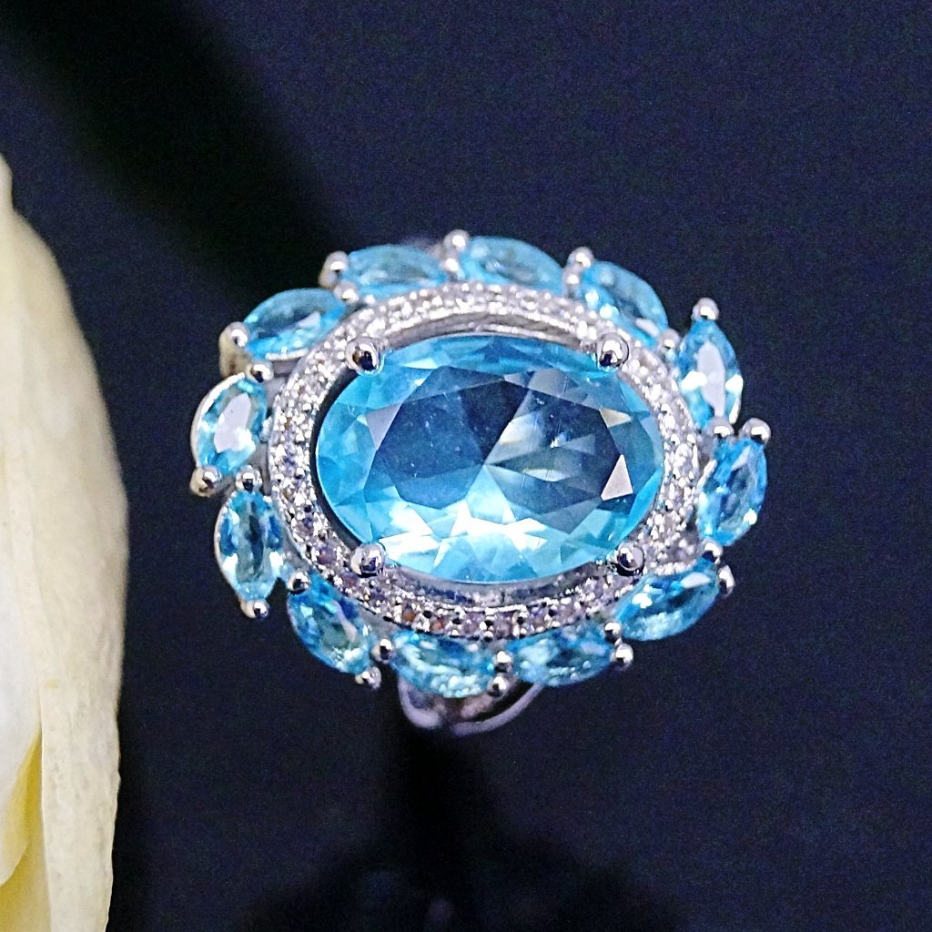 Super Big Aquamarine Ring - Enumu