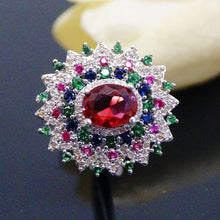 Load image into Gallery viewer, Super Big Multi Colour Ruby Ring - Enumu