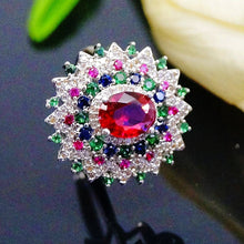 Load image into Gallery viewer, Super Big Multi Colour Ruby Ring - Enumu