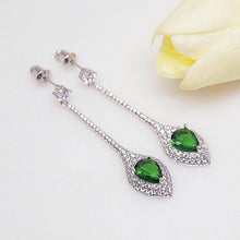 Load image into Gallery viewer, Emerald Designer Long Dangle Earrings - Enumu