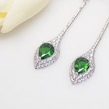 Load image into Gallery viewer, Emerald Designer Long Dangle Earrings - Enumu