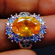 Load image into Gallery viewer, Super Big Yellow Citrine Ring - Enumu