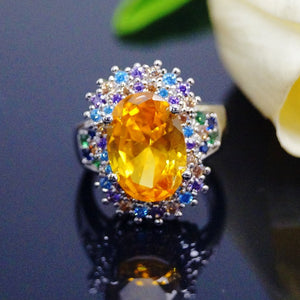 Super Big Yellow Citrine Ring - Enumu