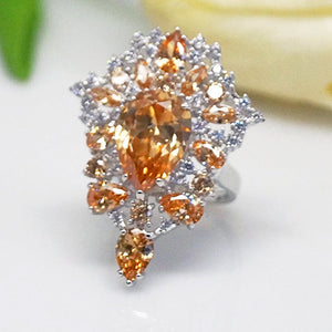 Huge Champagne Stone Ring - Enumu