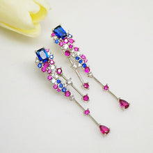 Load image into Gallery viewer, Blue Sapphire Ruby Dangle Earrings - Enumu